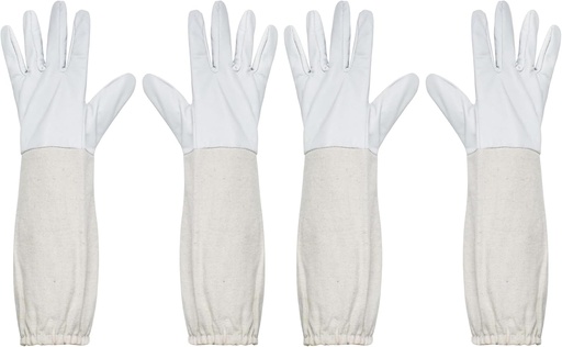 [BRSROCYLCUPAO3LK] Luwint Kids Premium Goatskin Leather Garden Gloves - Protective Gauntlets Gardening Gloves for Boy Girls Garden Work Planting, White