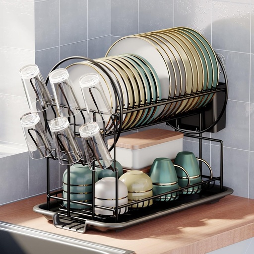[BRSREHQ7CUORYCQ2] Dish Drying Rack,2-Tier Dish Drainer Organizer, for Kitchen Countertop