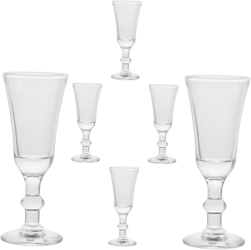 [BRSREGIHBUCGED32] Amosfun 6pcs Cocktail Goblets Clear Glasses for Liquor Wine Red Wine Goblets Party Drinking Cups with Elegant Long Stem Design for Weddings Bars Restaurants
