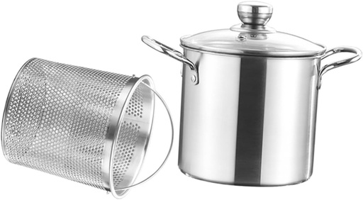 [BRSRABAZBV6G2D3P] PRETYZOOM Deep Frying Basket Fryer Pot Basket for Electric Deep Fryer Stainless Steel Easy to Use and Clean Comfortable Handle