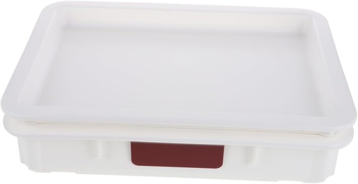 [BRSREZYZOIJWKD3H] Pizza Dough Proofing Box with Lid Stackable Food Storage Container White Dough Tray for Home Kitchen Airtight Sourdough Keeper with Cover and Bread