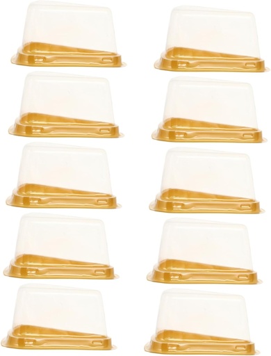 [BRSREFL3CQMQY2AU] 100Pcs Transparent Triangle Mousse Cake Box Dessert Packing Container for Cheesecake Cupcake Carrier Elegant Design for Home Bakery Use