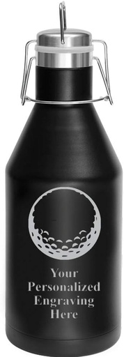 [BRSWGCD4PIDREC3U] Custom Golf Ball Growler, 64 oz Custom Golf Stainless Steel Growler, Engraving Included Prime