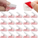 20 Pieces Self Adhesive Clips, Wall Clips,Tapestry Hangers,Photo Holders for Paper Flag Hanger,Sticky Clip for Teachers,Double-Sided Adhesive Spring Clip for Poster Home Office Rope
