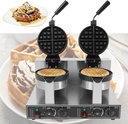 2400 W Commercial Waffle Maker,Double Head Waffle Irons,Flip Waffles Maker with Adjustable Temp and Timer,Rotating Pancake Maker Machine for Restaurant Home Kitchen Snack Bar
