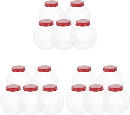 [BRSROHACDEPGCYDA] PRETYZOOM 15 Pcs Christmas Candy Jar Plastic With Lids Xmas Candy Box Container Laundry Container Cookie Jar Containers for DIY Crafts Table Decoration Christmas Drink