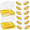 50pcs Transparent Square Dessert Packing Boxes for Macaroons Cupcakes Cookies Firm Closure Cake Containers for Party Picnic Wedding Gift Packaging