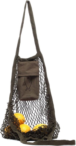 [BRSWYGAZAQFBMCD4] Graf Lantz Tote - Net Mesh Market Tote - 100% Cotton Grocery Bag Replacement - Reusable, Washable, Versatile (Army)