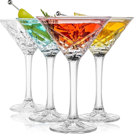 [BRSREFIKDIBRSALO] Vintage Martini Glasses, Set of 4 Crystal Coupe Glasses, 4oz Stemmed Cocktail Glasses, Margarita Cups, Champagne Glasses for Espresso Martini, Manhattan as Bar Glassware, Gifts