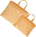 Cabilock 2pcs Seagrass Wall Hanging Storage Basket Farmhouse Fruit Basket Outdoor Hanging for Front Door Woven Kitchen Storage Air Circulation Decorative