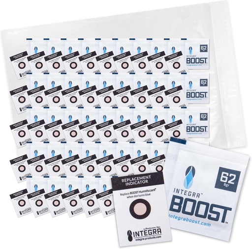 [BRSROFAKBACB4DY6] Integra Boost 2-Way Humidity Control Pack - Preserve Flavor & Control Humidity at 62% RH - Moisture Absorber for Herbs, Spices & More - 8 Gram (Pack of 50)