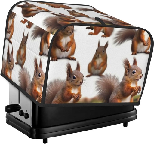 [BRSREALYDINBEET6] 4 Slice Toaster Cover with Pocket Universal Size Toasters Dusts Covers Cute Squirrels Bread Machine Cover & Protection Bread Machine Protector Small Kitchen Appliance Covers