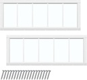 Tandefio 2 Pack 10'' X 29'' White Basement Garage Door Flush Mount Shed Window with Tempered Glass Household Windows with Screws for Chicken Coop Sheds Barns Playhouse