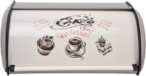 [BRSRAA3YBYHRE3Q2] ZJchao Bread Box, Large Capacity Roll Top Door Bread Holder Bread Box For Kitchen Countertop Bread Container For Household Bakery