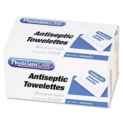 [BRSWIYYIDF7AEGD4] PhysiciansCare First Aid Antiseptic Towelettes, Box of 25 Individually Wrapped