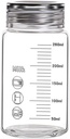 ABOOFAN Travel Bottle Graduated Scale Glass Milk Bottle for Smoothie Juice Water Beverage Tea Easy to Clean Wide Mouth