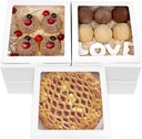 24pcs 9x9x2.5 Inch Pie Boxes White Bakery Boxes Cake Boxes with Window for Pies, Donuts, Cookies, Muffins, Chocolates, Party