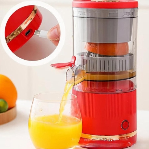 [BRSRAAYZCV7QMFDG] Automatic Separation Juicer, 2025 New Electric Lemon Juicer, Portable Rechargeable Juicer Machines with USB Cable, Mini Multifunctional Fruit Squeezer, Fully Automatic Operation (Red)