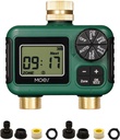 MOES 2 Outlet Sprinkler Timer, Brass Inlet & Outlet, Programmable Automatic Irrigation Controller, Rain Delay, Manual Watering, 2 Zone Water Hose Timer for Gardens, Lawns, and Hose Systems