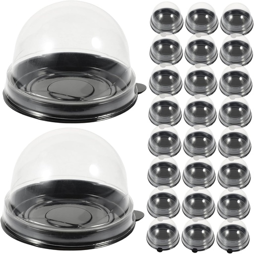 [BRSREHY3OV5RAE3H] GLEAVI 50Pcs Transparent Cake Containers with Dome Lids for Cupcakes Moon Cake Packing Egg Yolk Puff Boxes Baking Supplies Multipurpose Bakery Boxes for Parties and Home Use