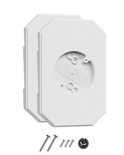 [BRSRAEL7PJYWOAL5] Siding Light Mounting Block, 8141DBL White Outdoor Mounting Plate kit with Built-in Electrical Box, Vinyl Siding Block for 1/2 inch Double, 2 Pack