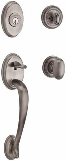 [BRSWKZDRAV6RQFD6] Baldwin SCCOLXELLTRR150 Reserve Single Cylinder Handleset Columbus x Ellipse with Traditional Round Rose in Satin Nickel Finish