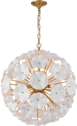 [BRSRAAYLBAFGACTG] Crystorama Esme 9 Light Aged Brass Pendant