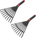 2Pcs Durable Plastic Garden Rakes for Soil Loosening and Leaf Removal Practical Handheld Farm Implement Tools for Gardening and Lawn Care