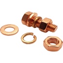 M3-M16 T2 Pure Copper Hexagonal Screw Bolt, nut Washer, Conductive red Copper Conductive Bolt (12mm, M6 2sets)