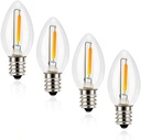 Emotionlite Night Light Bulbs, C7 Candelabra LED Light Bulbs, E12 Chandelier Base, 4W 5W 6W 7W Incandescent Equivalent, Warm White, 2700K, Clear, 4 Pack