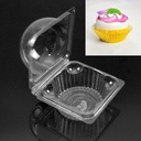 100 Large Clear Round Lid/Squared Center Cupcake Containers plus 100 Gold Foil Cupcake Liners