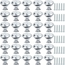 30 pcs Crystal Drawer Knobs, Crystal Glass Dresser Knobs with Screws, Clear Diamond Shape Pulls Handles for Cabinet Drawers, Cupboard Wardrobe Pulls Decoration (1.18in)