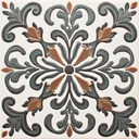 10PCS 12x12 Inch Embossed Vintage Baroque Green Brown Pattern Floor Tiles Peel and Stick Removable Self Adhesive DIY Vinyl Flooring Stickers for Kitchen Bathroom Living Room Home Decor