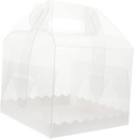 10pcs Plastic Cake Boxes Cake Carrier Window Treat Boxes Portable Packing Container for Birthday Party