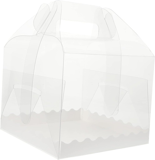 [BRSREZIROB7QACDB] 10pcs Plastic Cake Boxes Cake Carrier Window Treat Boxes Portable Packing Container for Birthday Party