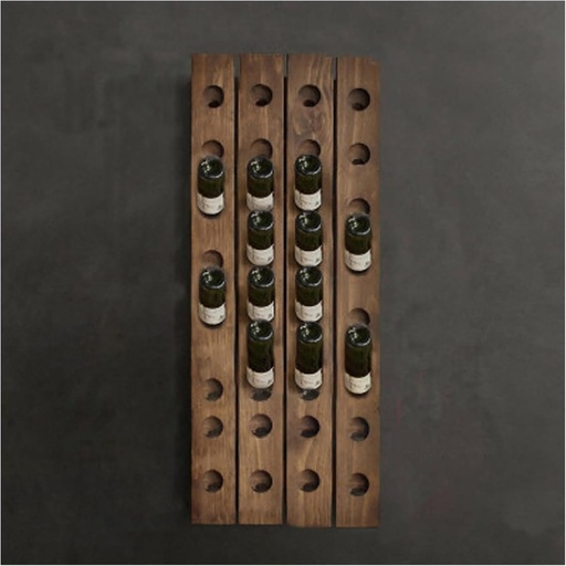 [BRSREZIFCF4AK2Q3] Wall Mounted Riddling Rack, Wooden Wine Racks for 8-48 Bottles, Rustic Wine Storage Rack, Durable and Expandable Wine Storage System for Dining Room, Bar, Decor ((4x8) 50.7 * 20.1in)