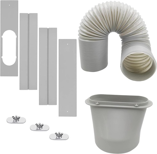 [BRSRMFL2BANB6FLP] Portable Air Conditioner Kit Adjustable Window Seal with 5.9” Diameter 59 Inch Length Exhaust Hose for Horizontal&Vertical Window