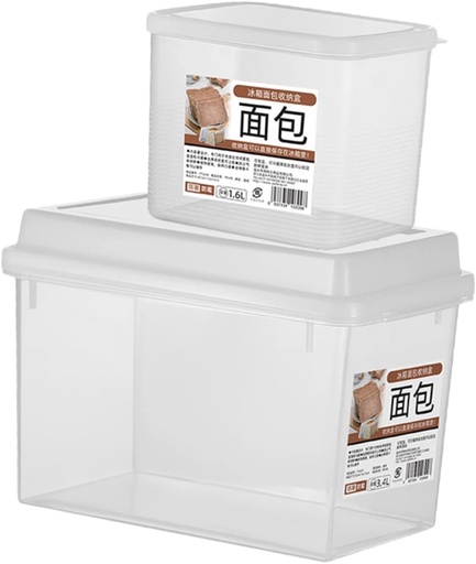 [BRSREZYHPIBAYAY3] ABOOFAN 2pcs Countertop Bread Box Toast Storage Bin Airtight Bread Container Storage Box Material for Keeping