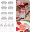 beyonday 12pcs Mini Bento Seasoning Boxes Sauce Squeeze Bottles Spices Jars Set, Small Transparent Ketchup Salad Dressing Squeeze Bottle Plastic Condiment Containers for School Outdoor Barbecue