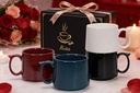 Coffee Mugs Gift Set of 4, Large 19 oz Stackable Ceramic Coffee Mug, Coffee Cups with Large Handle for Latte, Cappuccino, Milk, Dishwasher & Microwave Safe, Ideal for Men, Women - Multicolor