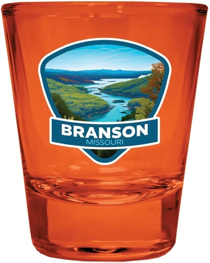 [BRSRAEL6OAMGEETA] R and R Imports Branson Missouri Design A Souvenir Full Color 2oz Shot Glass Orange 4-Pack
