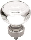 Cosmas 5 Pack 6355SN-C Satin Nickel Cabinet Hardware Round Knob with Clear Glass - 1-3/8" Diameter