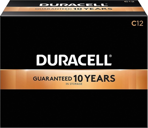 [BRSWIFIHBUGWIHLA] Duracell - CopperTop C Alkaline Batteries with recloseable package - long lasting, all-purpose C battery for household and business - Pack of 12