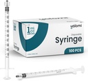 1mL Luer Lock Syringe (No Needle) – 100 Pack | Sterile & Individually Wrapped | Professional, Industrial & Personal Use | Yalomi