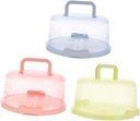 3Pcs Portable Round Cake Carriers with Handle Handy Cupcake Holder Trays Random Colors for Birthday Cakes Desserts and Food Storage for Parties and Events