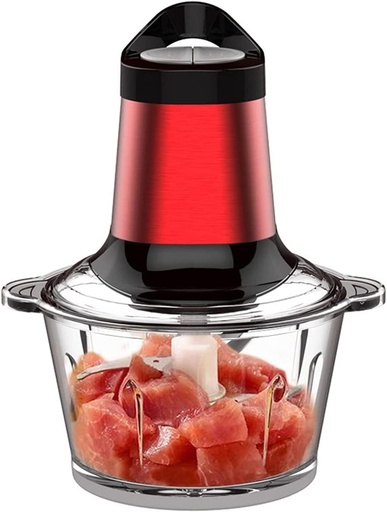 [BRSRAH34PIGWG3DA] Electric Meat Grinder Food Processor with 4 Titanium Coating Blades 2.5L Stainless Steel Kitchen Meat Grinder for Meat, Vegetables, Fruits and Nuts Fast & Slow 2 Speeds, 300W