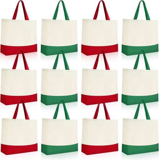 [BRSREGQ6OR4AAFD5] Epakh 12 Pack Canvas Tote Bags Bulk 18.5 x 15 Inch Reusable Grocery Shopping Bags Tote Luggage for Shopping