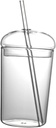Kichvoe Large Capacity Glass Straw Cup for Beverages Transparent High Borosilicate Glass Water Cup with Break Resistant Design Reusable for Juice Smoothies and Iced Tea