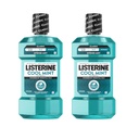 Listerine Cool Mint Intense Antiseptic Mouthwash, Daily Oral Rinse Kills 99.9% of Germs That Cause Bad Breath, Plaque & Gingivitis for a Fresh, Clean Mouth, Intense Mint, Convenience Pack, 2 x 1 L