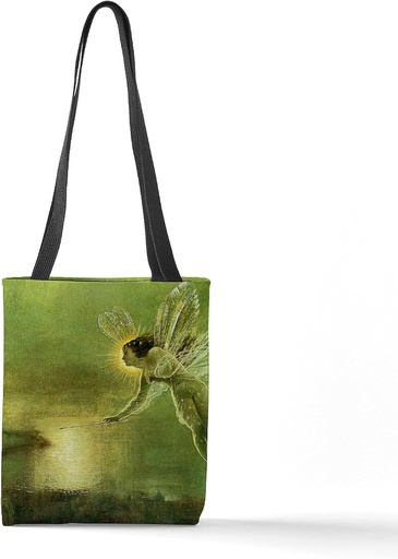 [BRSROYIQAEHBMAA3] CafePress Spirit Of Night Fairy Green 13"x13" Reusable Grocery Shopping Sling Tote Bag